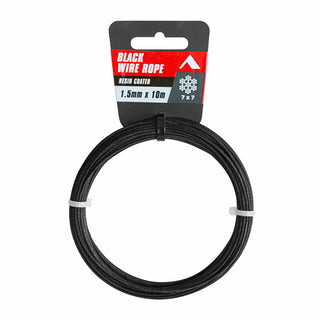 Pinnacle 1.5mm x 10m Black Resin Wire Rope