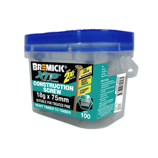 Bremick XTP Construction Screw 18g x 75mm TECHNOGUARD TAN T40 -100 Pack