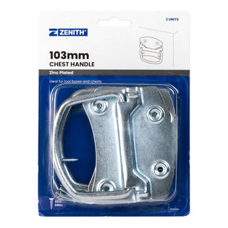 Zenith 92mm Zinc Plated Chest Handle - 2 Pack - 92mm