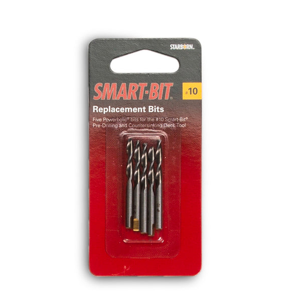 Starborn No.10 Smart-Bit Flat Head Drill Replacement Bits - 5 Pack