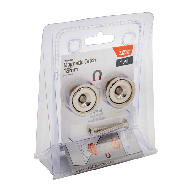Taskmaster 18mm Magnetic Catch Concealed - 1 Pair - 18mm