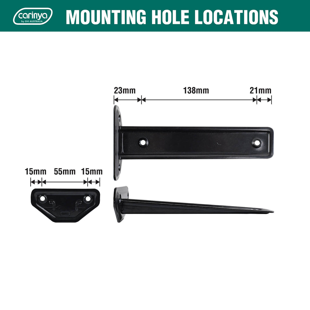 Carinya 189 x 39mm Black Floating Shelf Bracket - Image 4 of 9