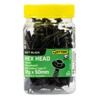 Otter 12g x 50mm Timber Hex Head ChemShield Screws - 65 Pack
