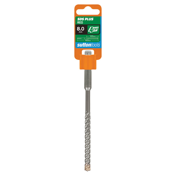 Sutton Tools 8 x 160mm 4 Cut SDS Plus Masonry Drill Bit