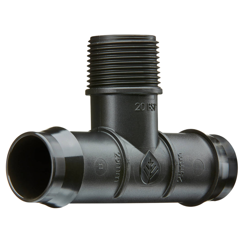 Pope 25mm Barbed x 20mm Single BSP Male Threaded Tee - Image 4 of 4
