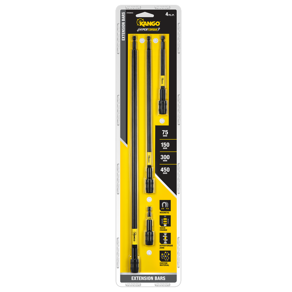 Kango 75 - 450mm 4 Piece Hypertorque Impact Extension Bar Set
