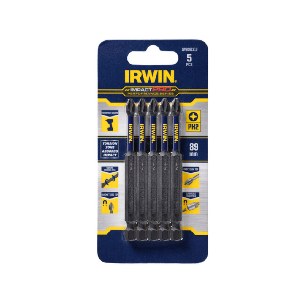 IRWIN Impact Pro Performance 89mm PH2 - 5 Pack - Image 1 of 2