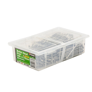 Paslode 100 x 3.75mm 2kg Bright Steel Bullet Head Nails - 200 Pack