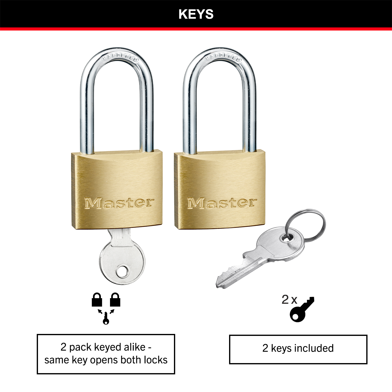 Master Lock 40mm Long Shackle Padlock - 2 Pack - Image 12 of 18