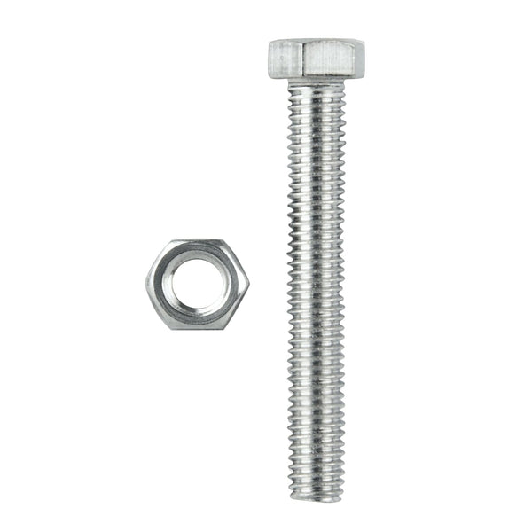 Pinnacle M8 x 75mm Zinc Plated Hex Head Bolts And Nuts - 2 Pack