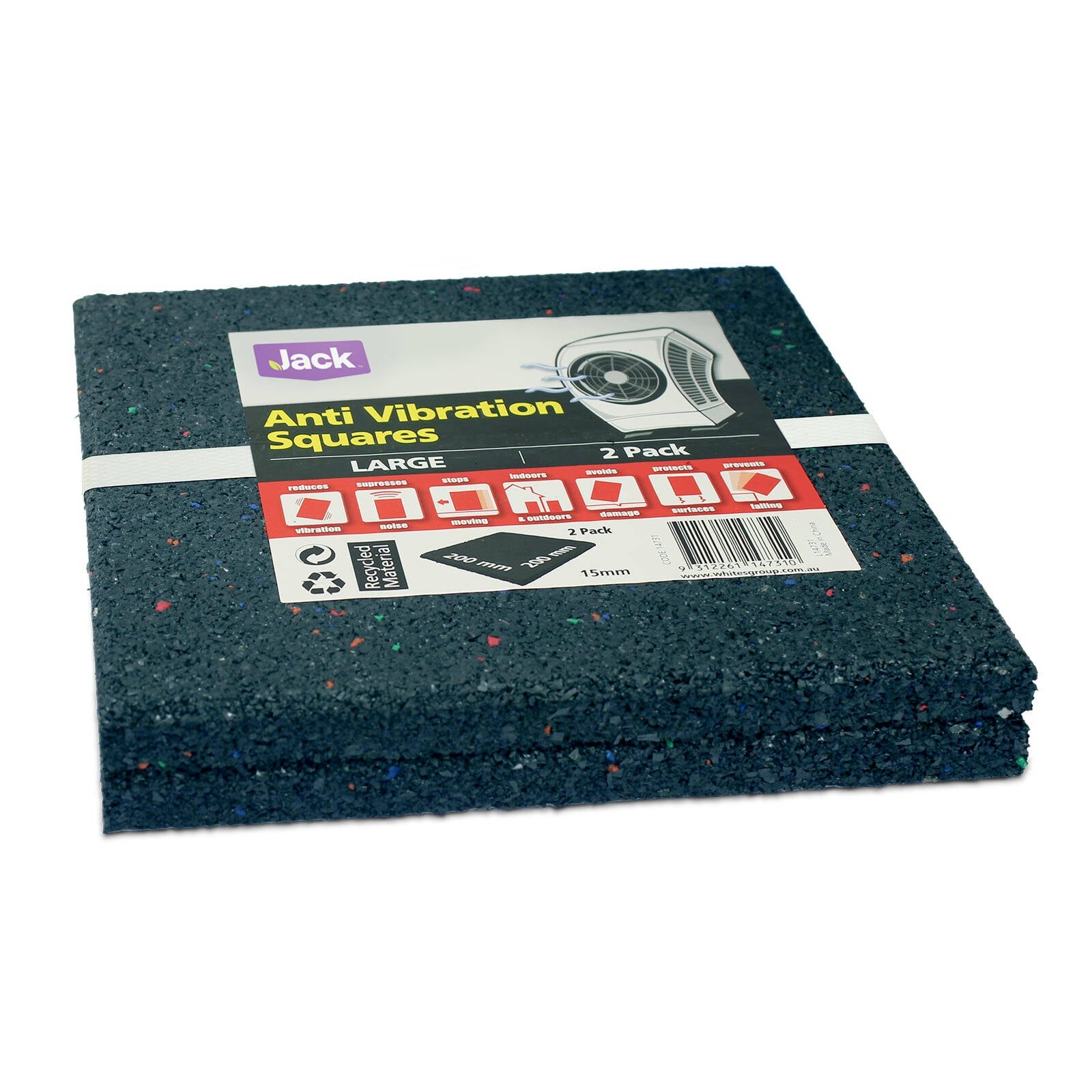 Jack 200 x 200 x 15mm Anti Vibration Square - 2 Pack - Image 2 of 2