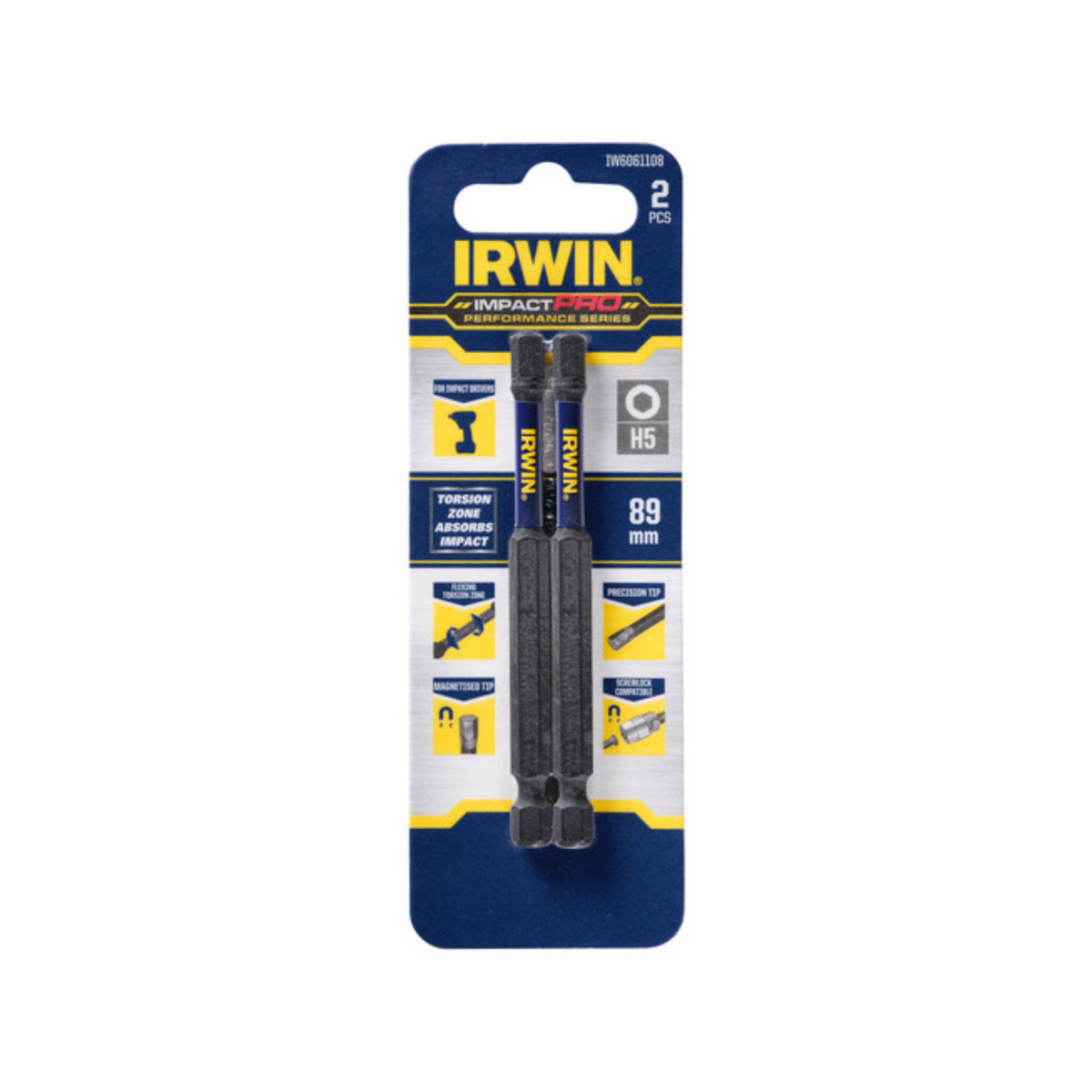 IRWIN 89mm Impact Pro Performance Hex 5 - 2 Pack - Image 1 of 2