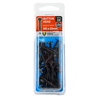 Titan 8G x 32mm Black Button Head Screws - 28 Pack