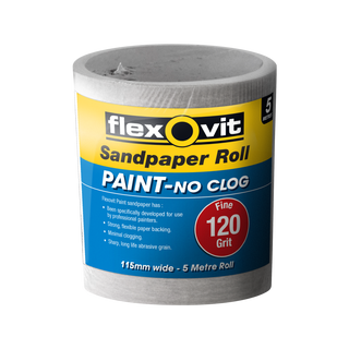 Flexovit 115mm x 5m 80 Grit Painted Surface Sandpaper Roll - 80 Grit