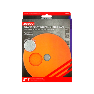 Josco 125mm Orange Cutting Hook And Loop Foam Polishing Pad