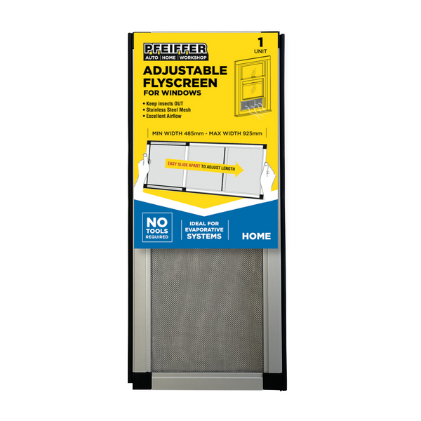 Pfeiffer 200 x 485-925mm Adjustable Window Flyscreen