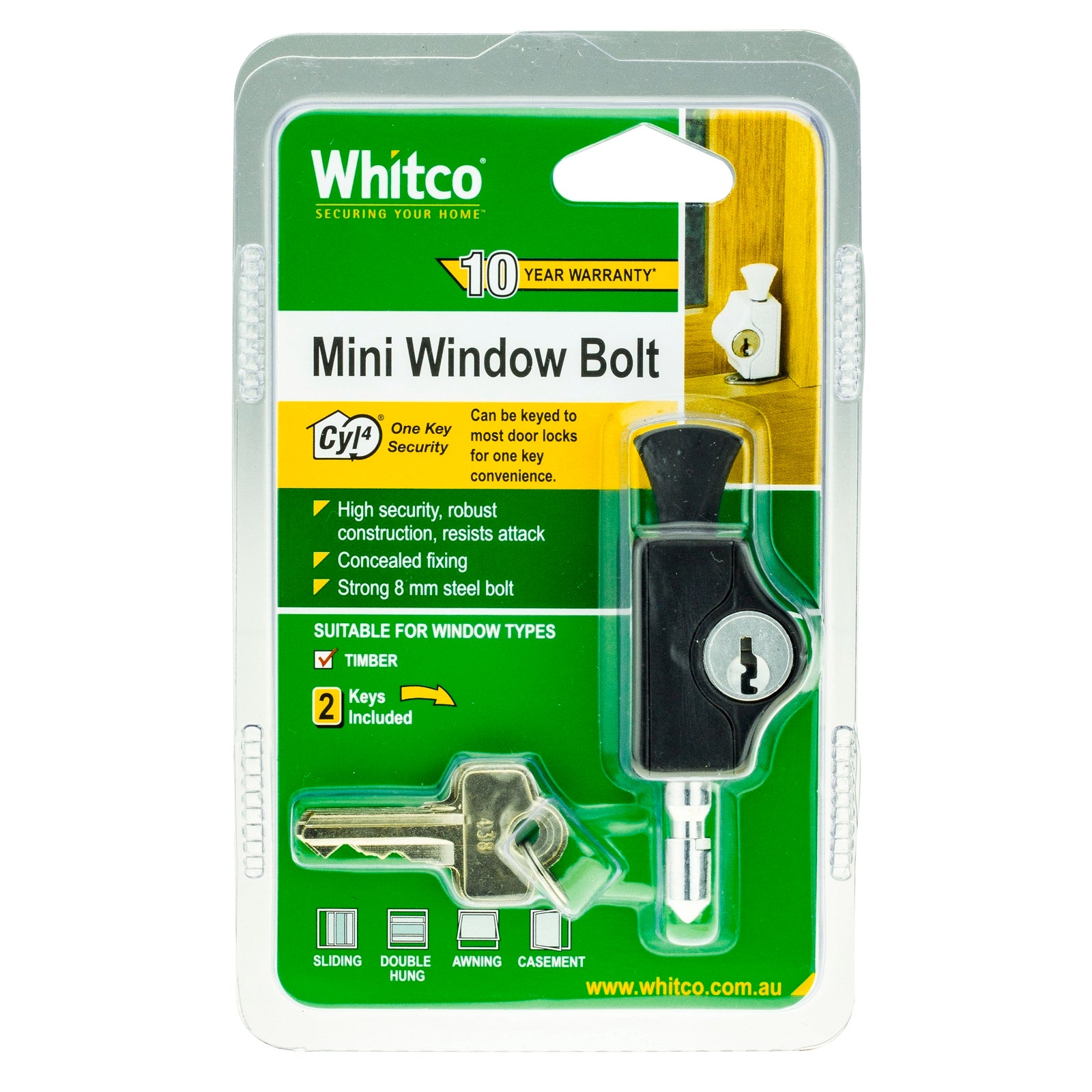 Whitco Black CYL4 Mini Bolt Lock - Image 1 of 1