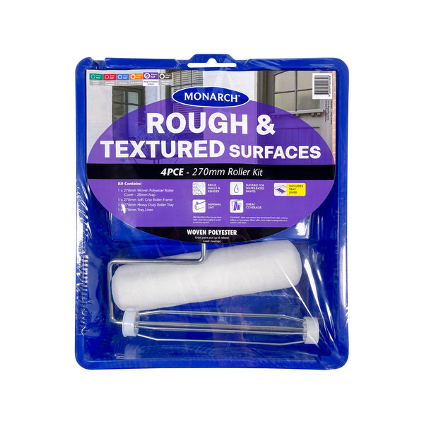 Monarch 270mm 4 Piece Rough & Textured Surfaces Woven Polyester Roller Kit