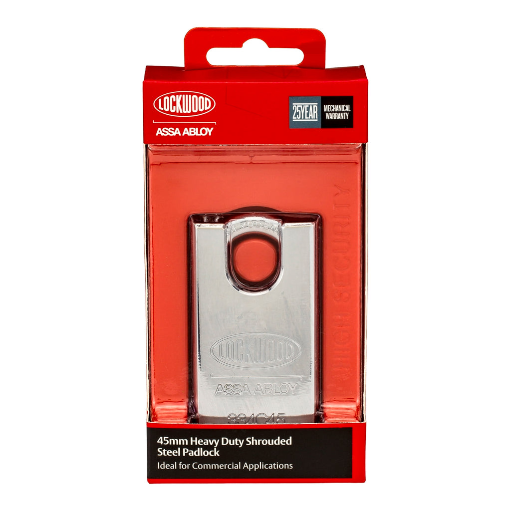 Lockwood 45mm Steel 334 Series Shrouded Padlock with 19mm Molybdenum Steel Shackle - Image 2 of 4