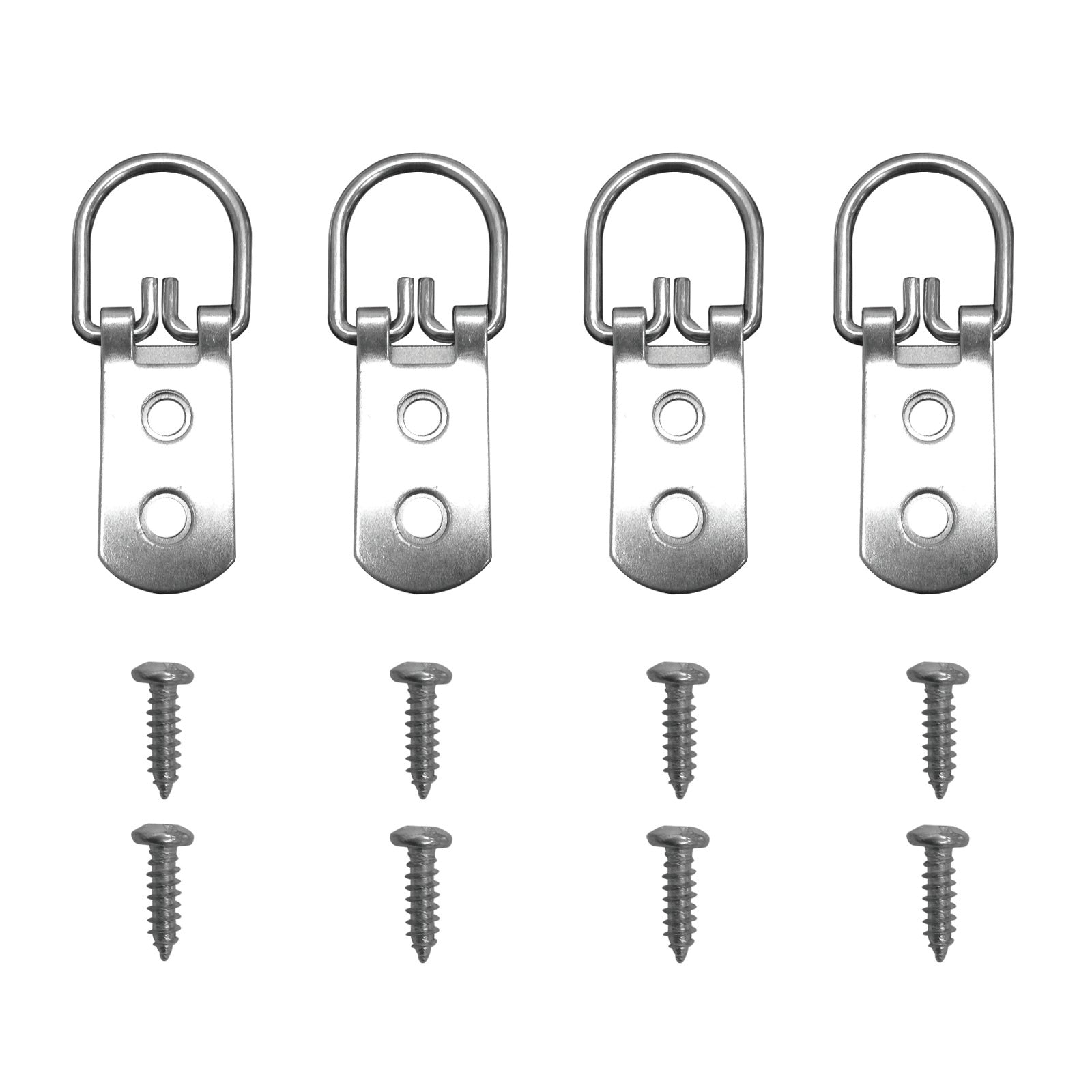Everhang 15kg Zinc Plated Heavy-Duty Picture Hanging D-Ring - 4 Pack - Image 1 of 6