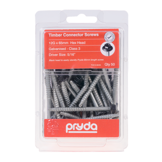 Pryda 12G x 65mm Timber Connector Screw - 50 Pack