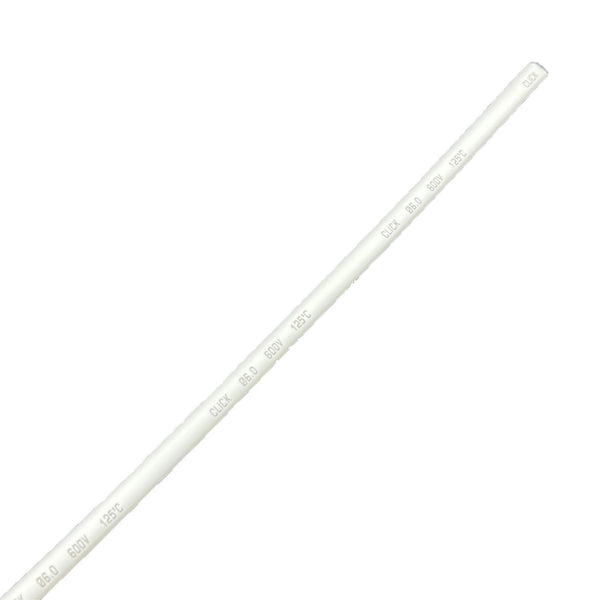 Click 6mm x 1.2m White Heat Shrink Thin Wall Tubing - 6mm