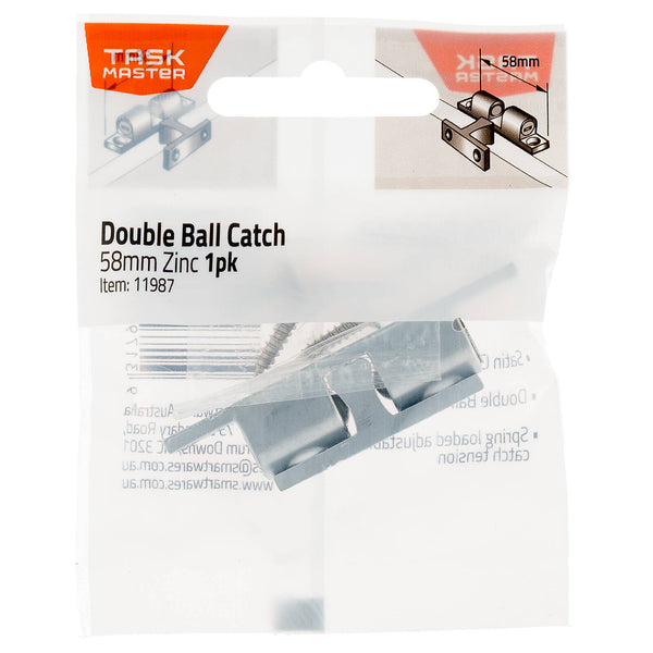 Taskmaster 58mm Zinc Double Ball Catch - 58mm