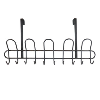 Adoored 15 Black Hook Over-The-Door Hook Rack