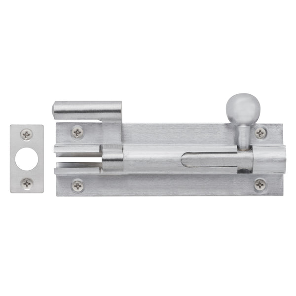 Delf 100 x 32 x 9.5mm Cranked Barrel Bolt Offset Satin Chrome