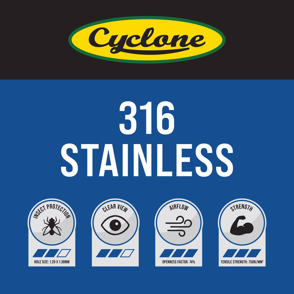 Cyclone 910mm x 2m 316 Stainless Flyscreen - Image 2 of 3