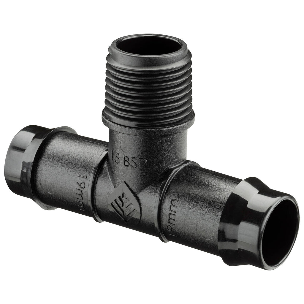 Pope 19mm Barbed x 15mm BSP Barbed Male Threaded Tee - Image 4 of 4