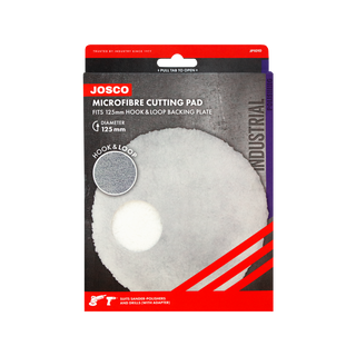 Josco 125mm White Hook And Loop Microfibre Cutting Pad