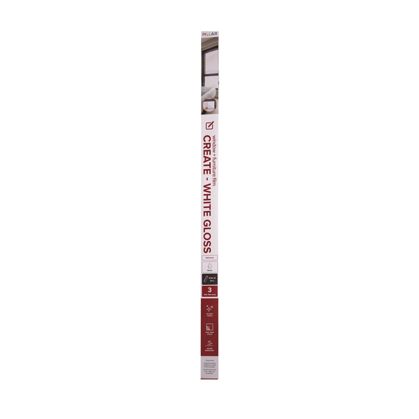 Pillar 0.9 x 2m White Gloss Privacy Adhesive Window Film