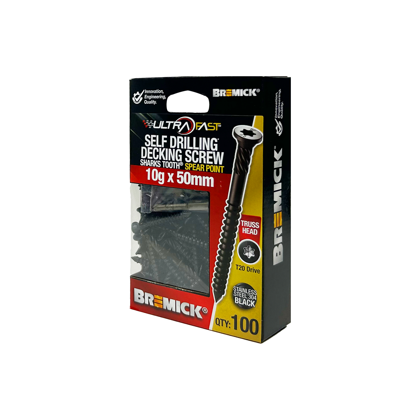 Bremick Ultrafast 10g x 50mm Stainless Steel 304 Black T20 Truss Head - 100 Pack - Image 6 of 10