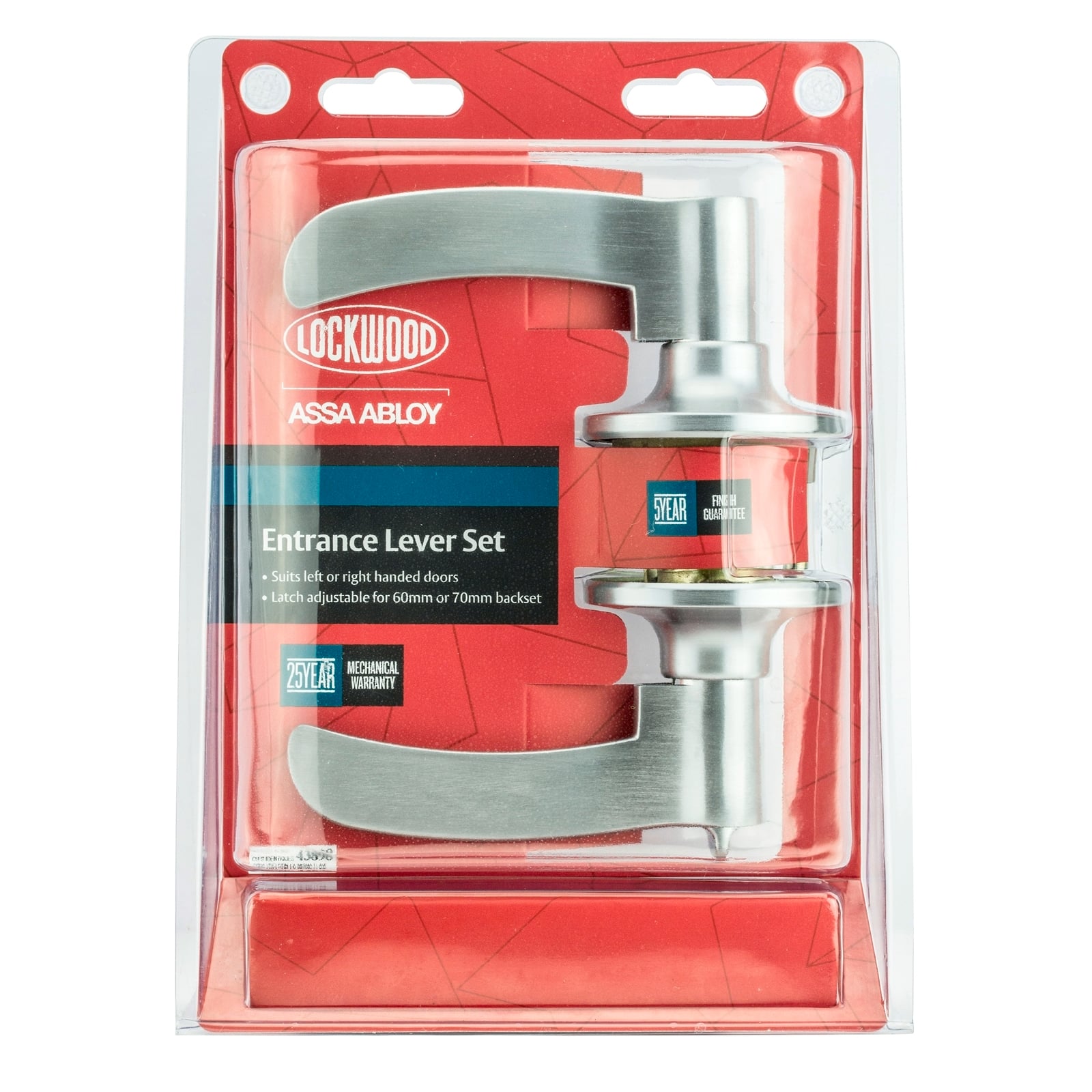 Lockwood Satin Chrome Symmetry Entry Lever Set - Image 2 of 2