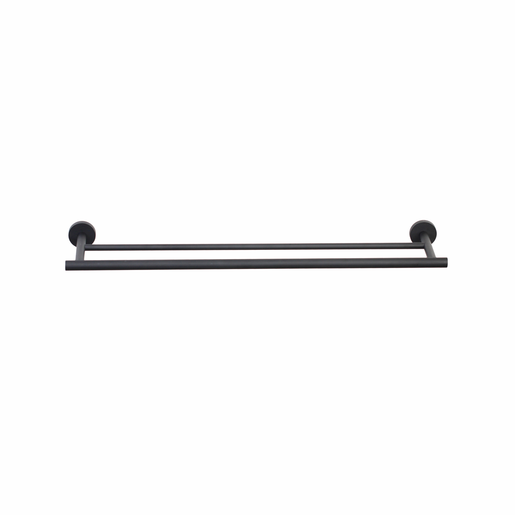 Barelli Toscana 60cm Matte Black Double Towel Bar - Image 1 of 2