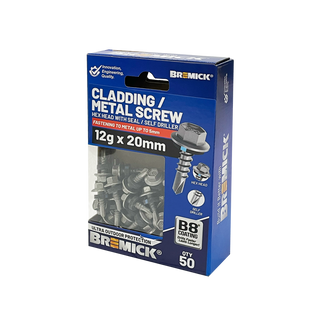 Bremick 12g x 20mm B8 Metal Hex Screw - 50 Pack