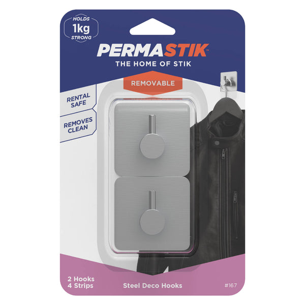 Permastik Steel Deco Hooks - 2 Pack