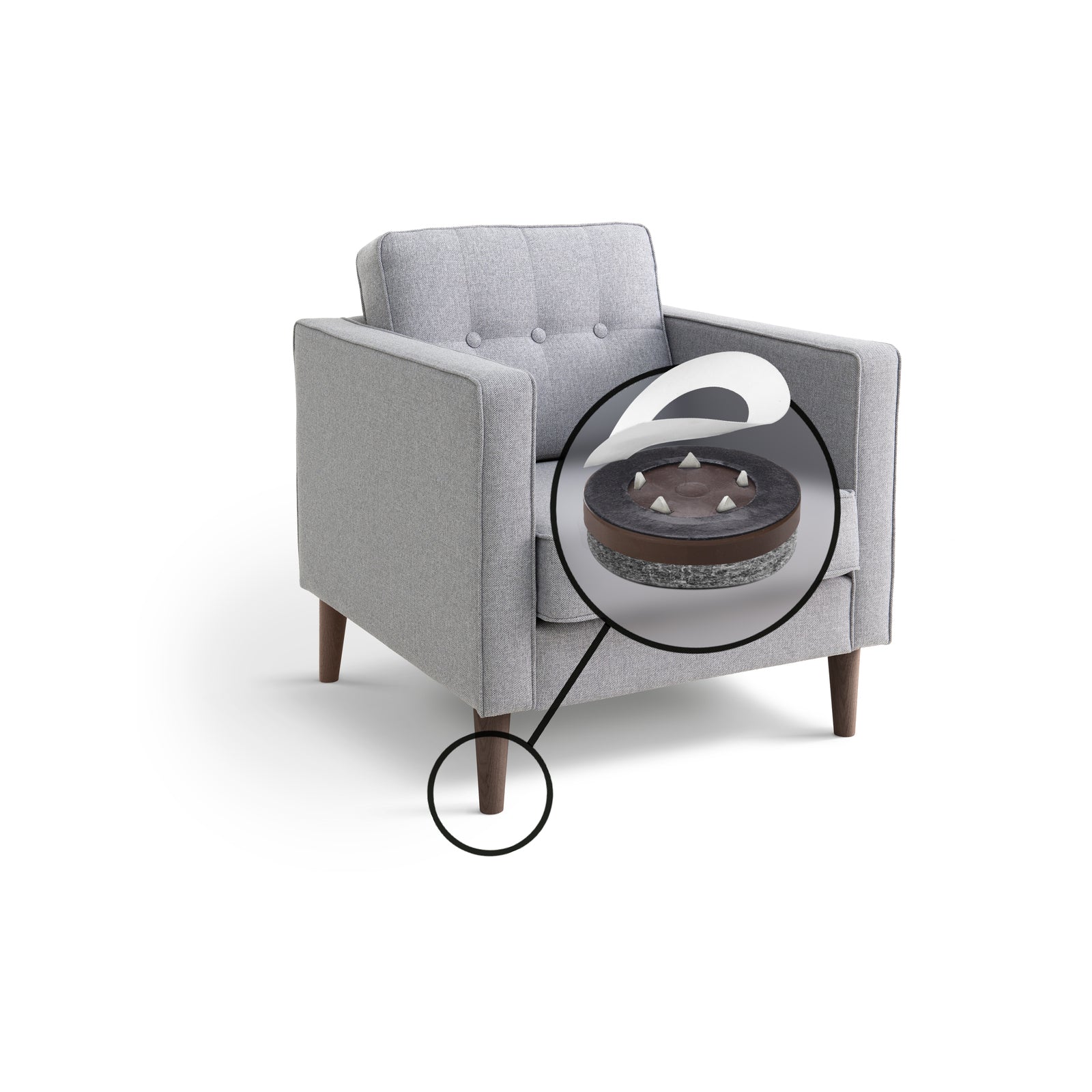 Slipstick_CB270 Felt_38mm-Diameter-Tap-In_Chair