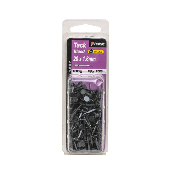 Paslode 20 x 1.6mm 100g Blued Tack Nail - 155 Pack