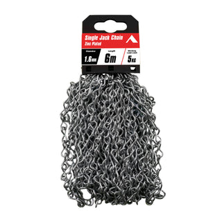 Pinnacle 1.6mm x 6m Zinc Plated Single Jack Chain