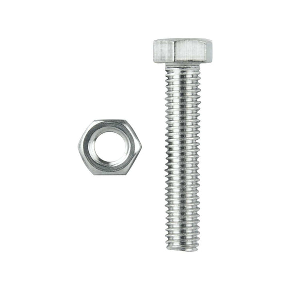 Pinnacle M6 x 50mm Stainless Steel Hex Head Bolts And Nuts - 6 Pack