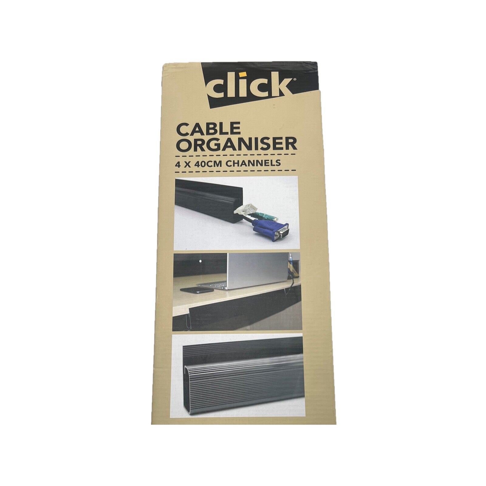 Click 4 x 400mm Under desk Cable Channel Organiser - 4 Pack - Image 7 of 8