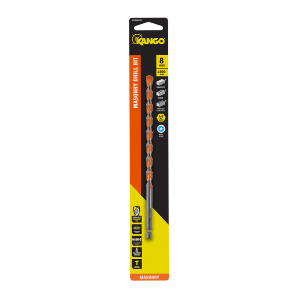 Kango 8 x 200mm 1/4" Masonry Drill Bit