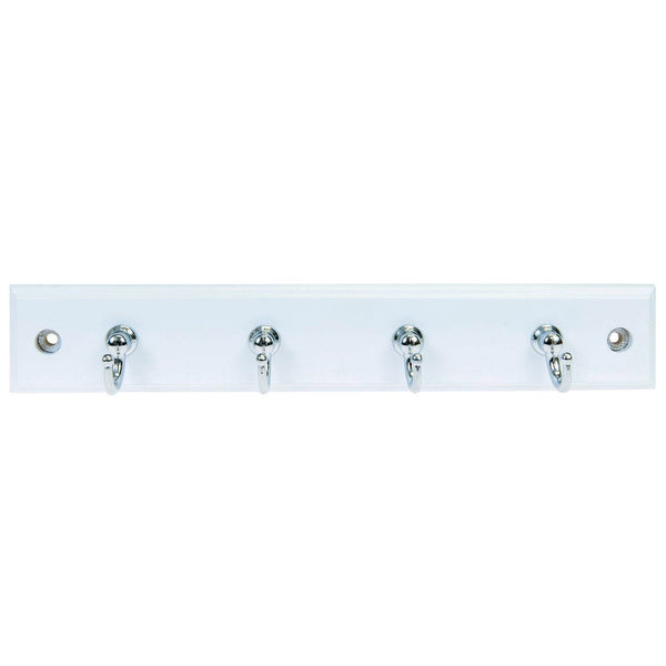 Mode Perma White Board With 4 Chrome Hooks Key Rack