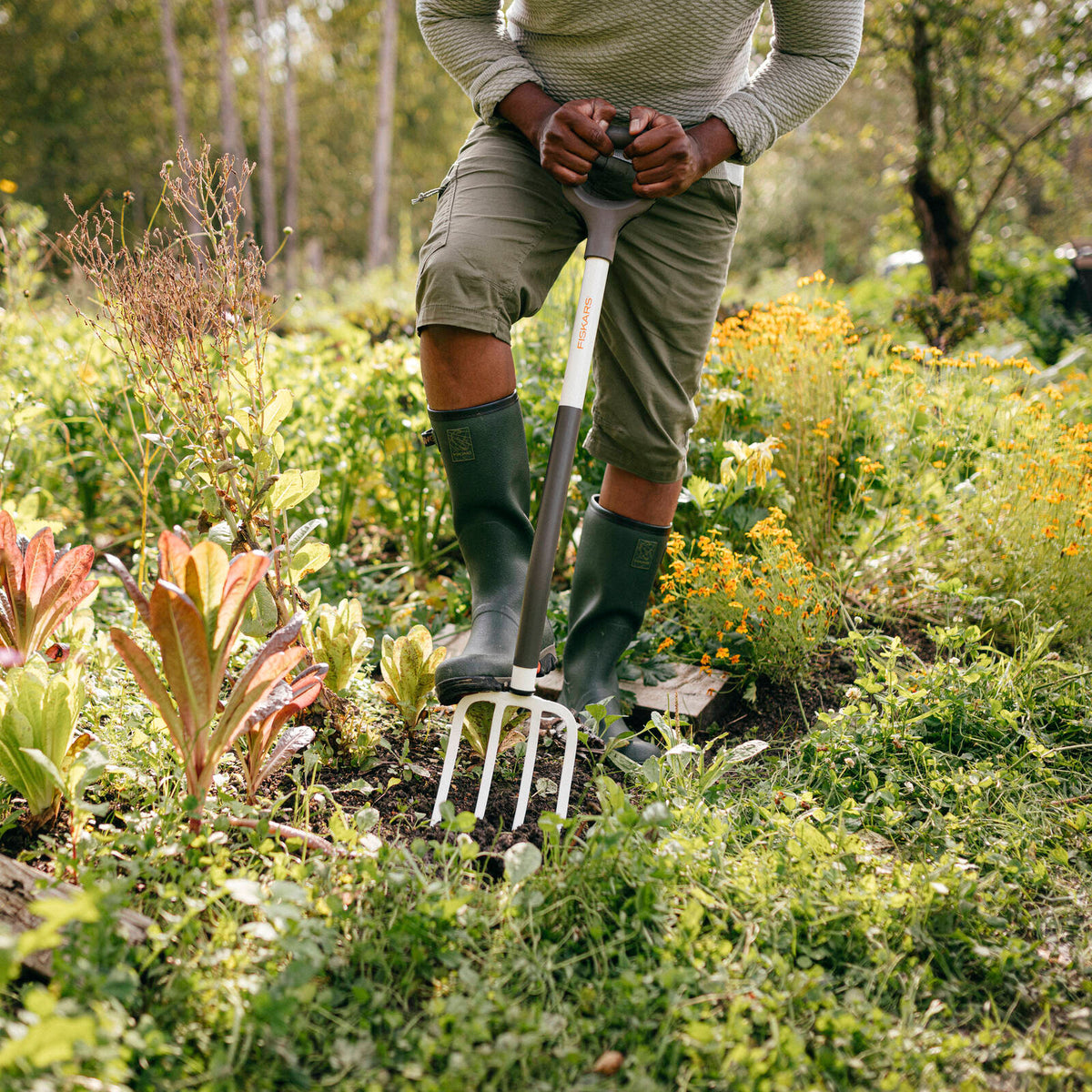 Fiskars White Digging Fork - Image 7 of 7