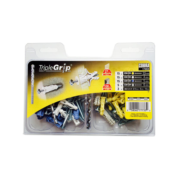 Cobra Assorted 176KE Triple Grip Anchor Kit - 50 Pack