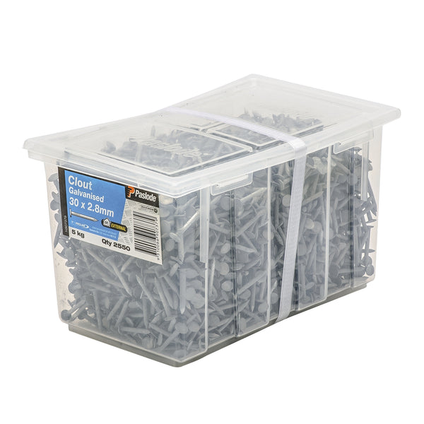 Paslode 30 x 2.8mm 5kg Galvanised Clouts - 2550 Pack