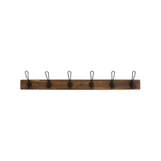 Adoored 6 Double Black Hook Rustic Board Deco Hook Rack
