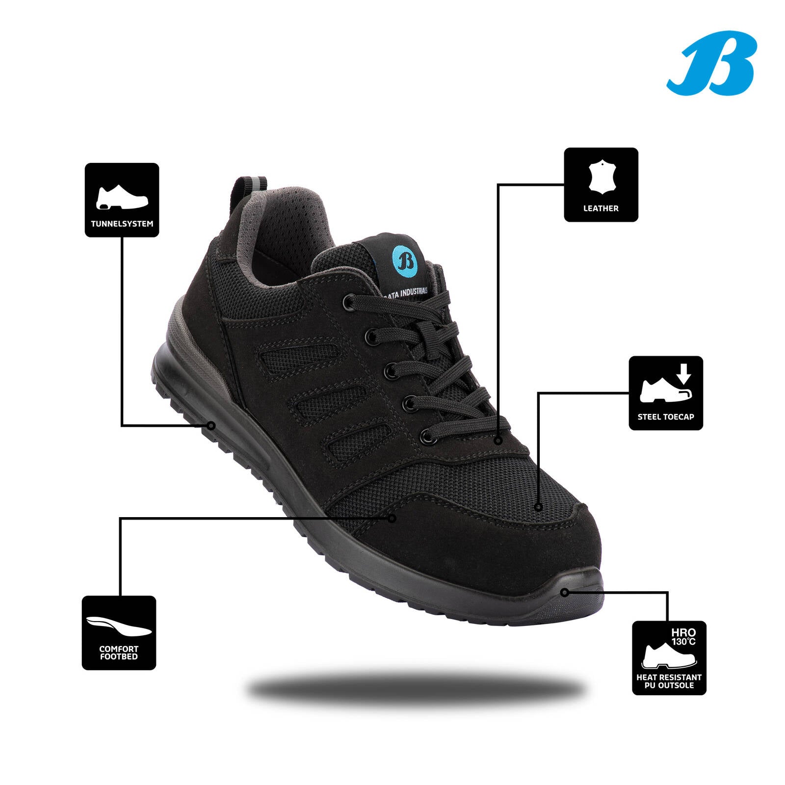 Bata Industrials Men's Black Mako Safety Jogger UK Size 10 - Image 5 of 6
